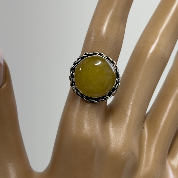 Hand crafted aventuraventuri Gemstone Round Ring Silver Plated 925 Size 7.75 New - Picture 5 of 8